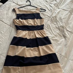 Navy and cream striped dress. Size 1/2.